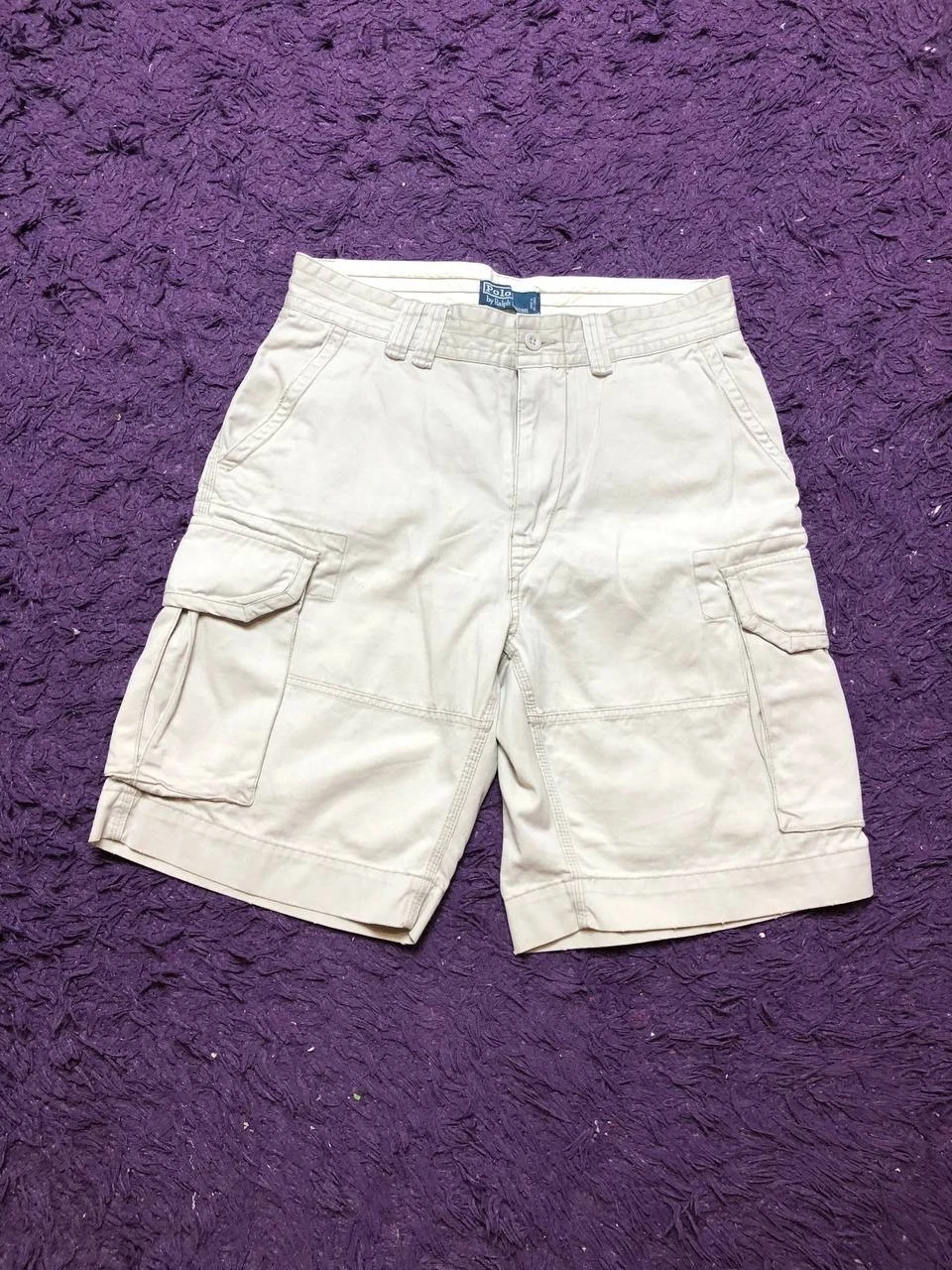Vintage Polo Ralph Lauren Cargo Shorts size 32 Distressed SunFaded Rare 90s Y2K