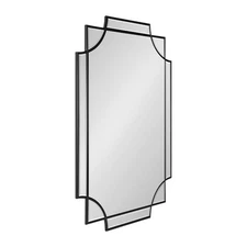 Kate and Laurel Minuette Glam Wall Mirror, 24" x 36", Black, Elegant Traditional
