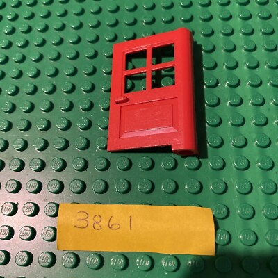 LEGO Door 1x4x5 Right with Panes in Red X PN 3861 Vintage