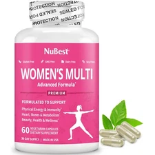 Women’s Multi 18+ by NuBest, Immunity, Beauty & 20+ Nutrients, 60 Vegan Capsules