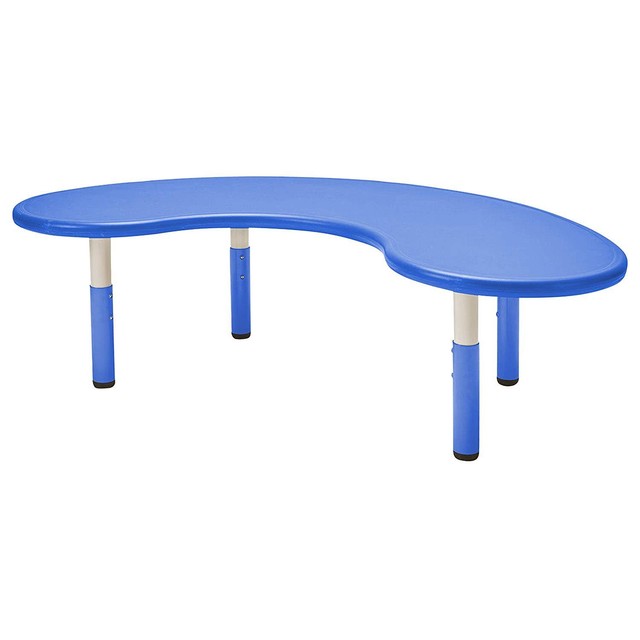 35 X 65 Kidney Height Adjustable Preschool Blue Resin Kid S Activity Table