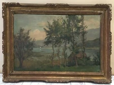 Marie Comby (XIX-XX) Landscape The Doubs Besançon Burgundy Jura French School