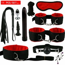 11X Sex Bondage Gear Handcuffs Sex Game Whip Gag Toy Kit Sex Toys for Couples US