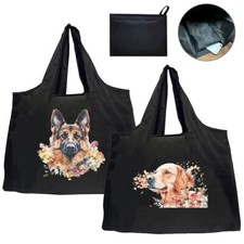 Dog Large Women Foldable Reusable Shopping Bag Tote Handbag shoulder Bag