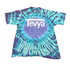 90s Vintage T-Shirt Mens XL Made in USA Tie Dye Purple Burst Tevya Cotton