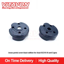 Vitavon  CNC brass portal cover black edition for  SCX10 III and Capra 2pcs