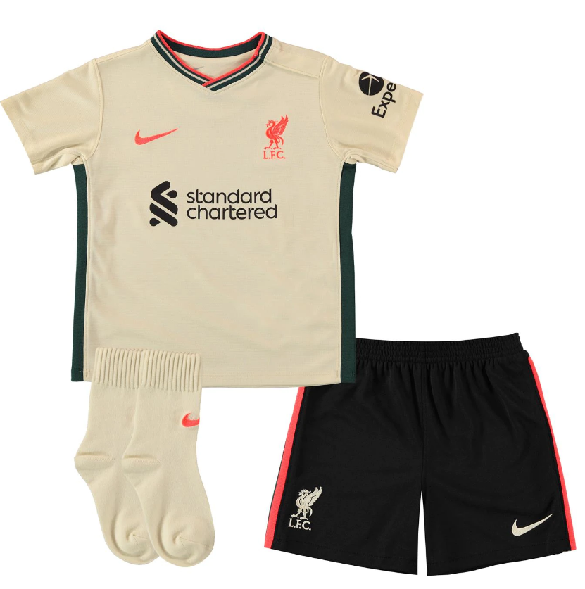 Nike Liverpool Fc Babies Away Kit 2021-22 Ivory/Black/Green/Red