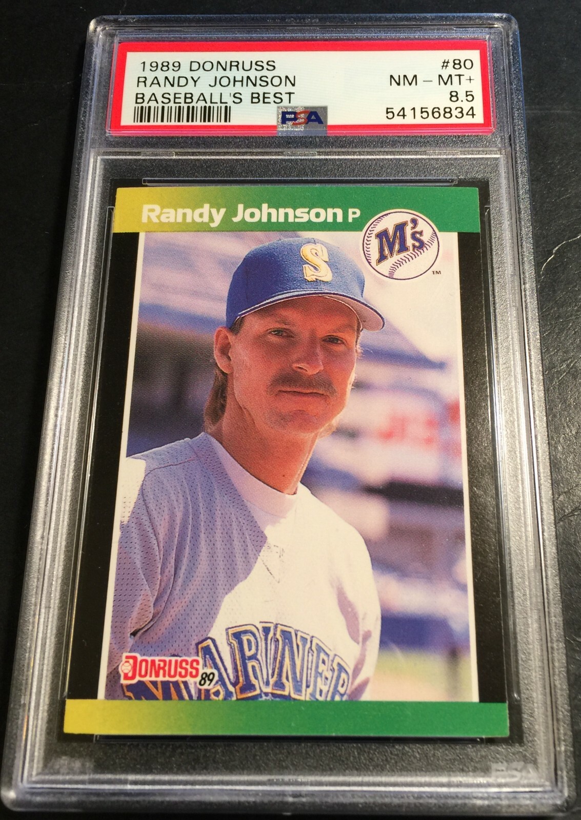 1989 RANDY JOHNSON DONRUSS BASEBALL'S BEST ROOKIE #80 PSA 8.5 MARINERS ...