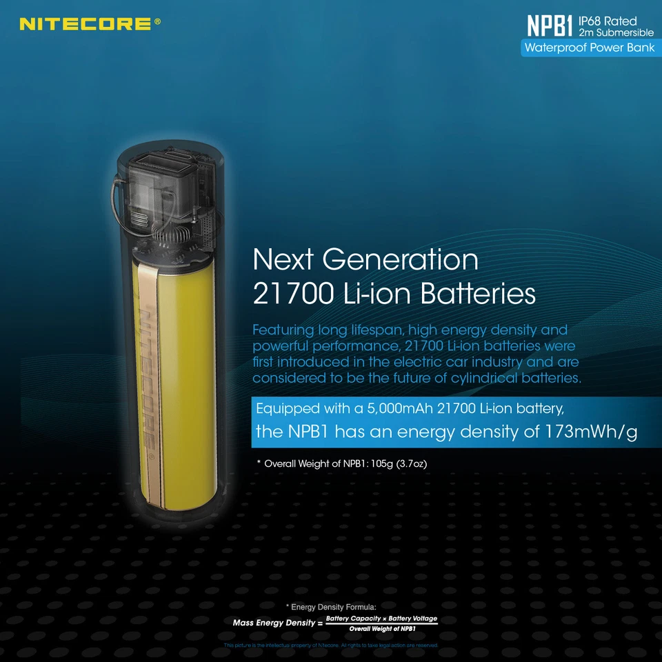 NITECORE NPB1 5000mAh Waterproof Power Bank with QC 3.0 Support - Image 3 of 4
