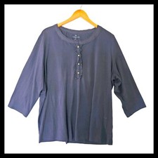 Talbots Blue Cotton Blend Long Sleeve Top Woman Plus size 2X