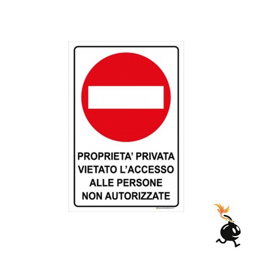 Cartello in alluminio 50X33cm con scritta PROPRIETA' PRIVATA VIETATO L' ACCESSO AGLI ESTRANEI AL CONDOMINIO