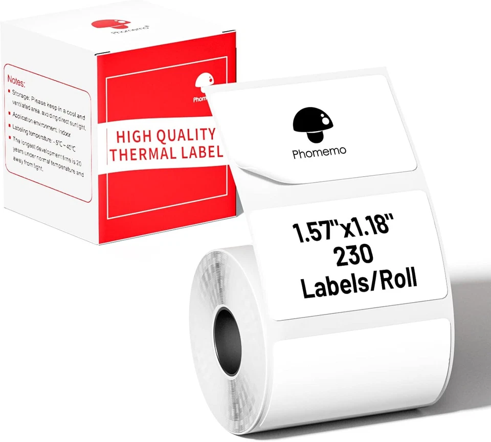 10Roll Thermo Aufkleber Etikett selbstklebend Papier 40×30 für Phomemo M110 M220 - Bild 2 von 4