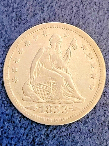 1853-P Seated Liberty Quarter, 25C Silver Coin (3) - Picture 11 of 15