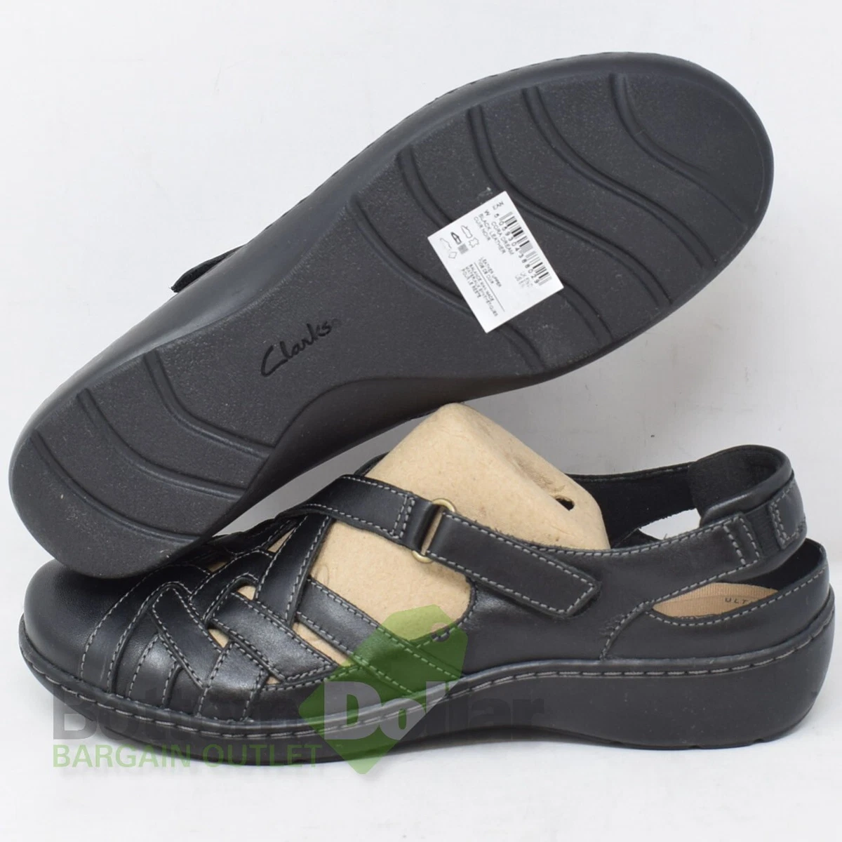 Clarks 58889 Women s Cora Dream Casual Sandals Black Leather 8