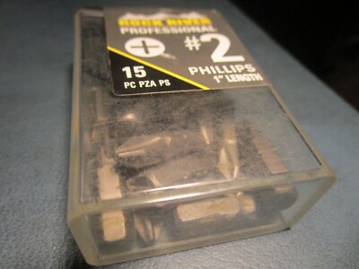 (15) 1'' #2 Phillips Rock River  Fastpack Insert Bits