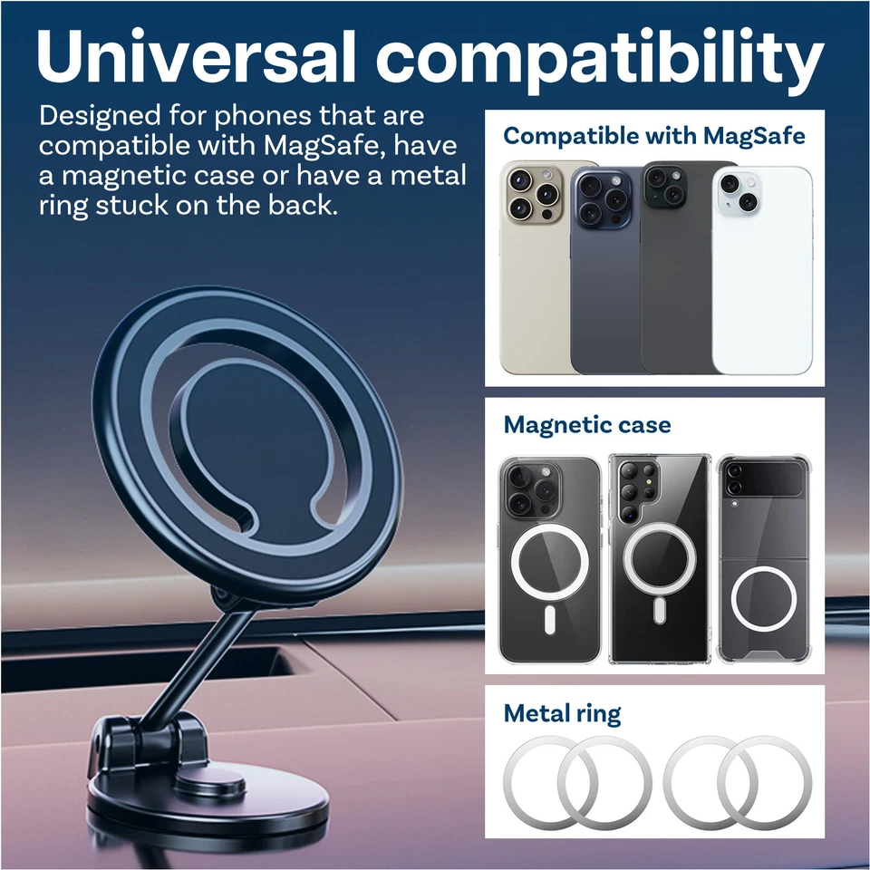 Porta Cellulare Auto Magnetico per MagSafe Magnetico Supporto Telefono Auto 360° - Immagine 2 di 4