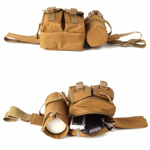 Tactical Waist Pack Tasche mit Trinkflaschentasche Halter Molle Bauchtasche Gürteltasche - Bild 7 von 13