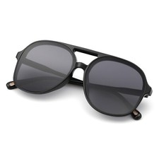 Unisex Pilot Sunglasses Unique Curved Lens with Temple Holes UV400