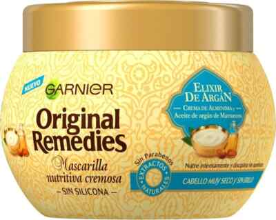 Garnier Wahre Schätze Tiefenpflege vegan Haarmaske Arganöl Mandelcreme 320ml NEU