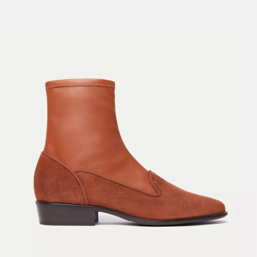Charles Philip Elegant Suede Ankle Boots in Rich Brown - Picture 1 of 7