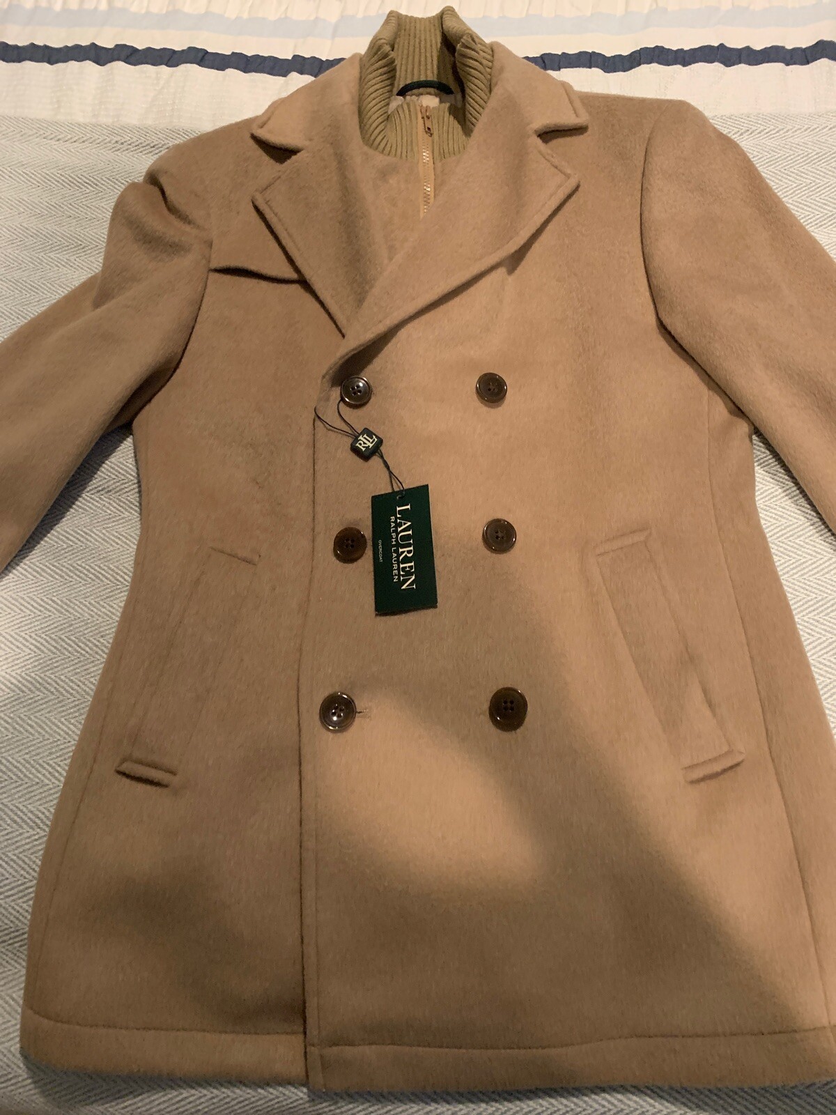 Ralph Lauren Camel Overcoat Men Size 36 