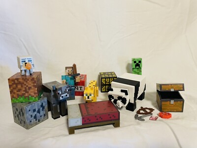 Minecraft Mixed Toy Jazwares Huge LOT Action Figures And Accessories, Blocks Etc