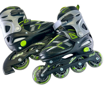 Chicago Skates Jungen Verstellbare Inlineskates Schwarz/Grün M US 1-4/EU34-37
