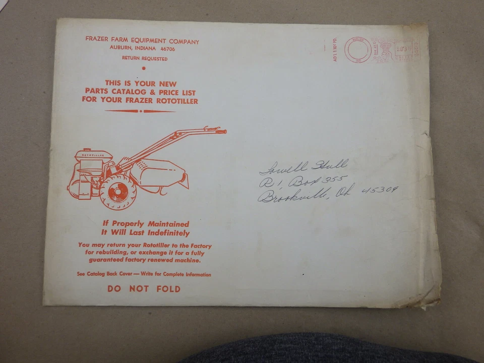 Catálogo de piezas de fábrica Frazer Rototiller/Tiller vintage B1-7 B1-6 edición 1985 Foto 2 de 4