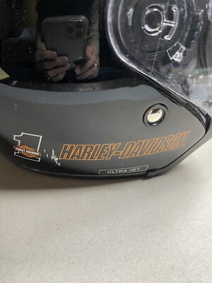 Harley Davidson Black Snell Adult Ultra Jet Helmet S With Bag