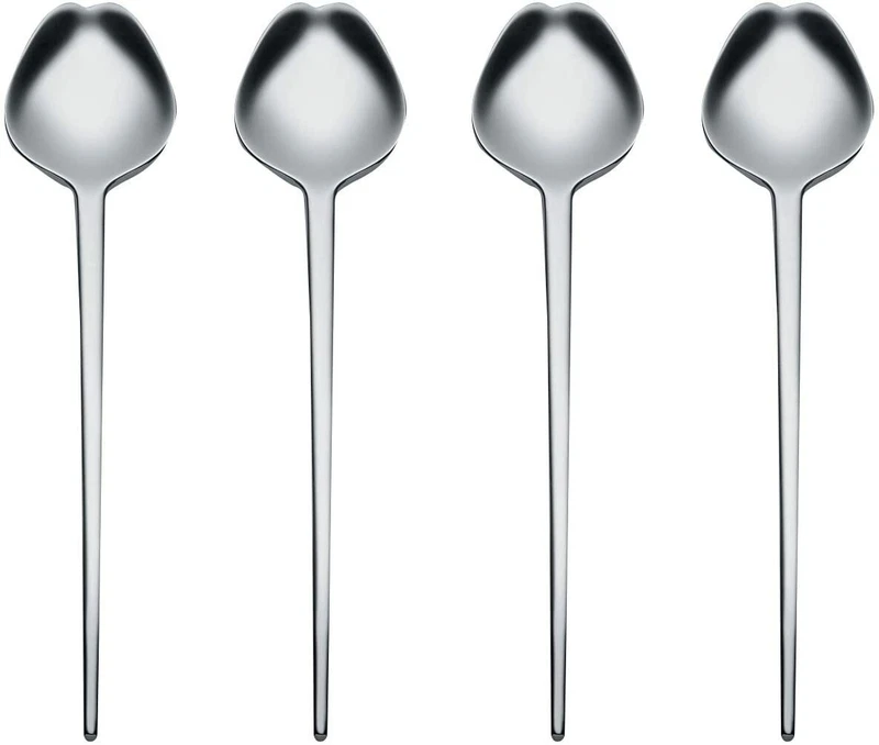 Set 4 Posate Dessert ALESSI BMGS03S4 Human Collection in Acciaio Inox 18/10