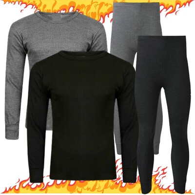 Full Set Mens Thermal Long Johns Top Bottom Base layer Underwear Full  Sleeve UK