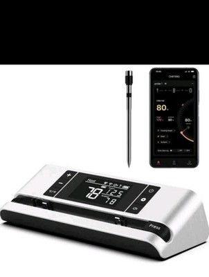 DEWJOM WIRELESS SMART MEAT THERMOMETER SINGLE PROBE 500FT - SILVER