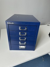 Filing Drawers Desk Table Top 5 Drawers “ Bisley” Chrome Handles 28 X 41 X 33cm