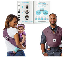 Lot Of 2 Baby Slings black Balboa Baby eggplant Baby K'Tan medium wrap carrier