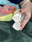Ty Beanie Babies Peace Bear 1996 Rainbow Tie-Dye Plush Beanbag Retired — photo 2