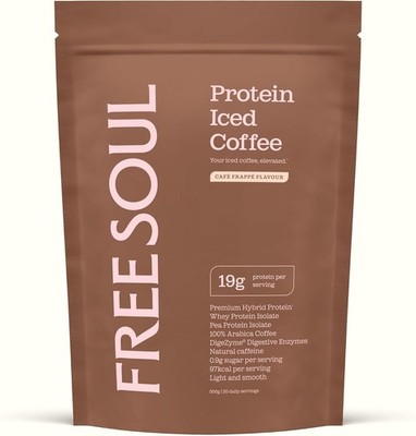 Free Soul Protein Eiskaffee Café Frappé - 19g Eiweiß, 80mg Koffein, Low Calo