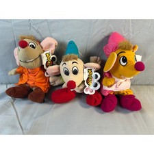 Disney Cinderella Mouseketoys Plush Set Jaq Gus Mary Mouse Bean Bag NWT Vintage