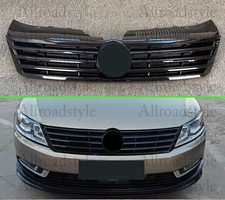 For Volkswagen Cc 2013 - 2017 Front Bumper Gloss Black Insert Grille Grill Vw