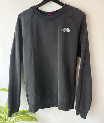 The North Face Herren Pullover Schwarz L Rundhals Langarm Logo Druckgrafik