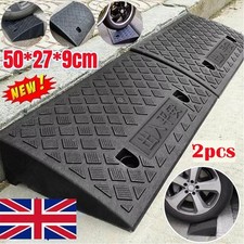 2X 50cm Heavy Duty Rubber Kerb Ramps for HGV Caravans Lorry Car Truck Wheelchair