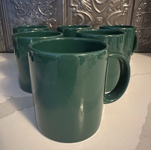 Vintage Set Of 6 Waechtersbach Spain Hunter Green Mugs
