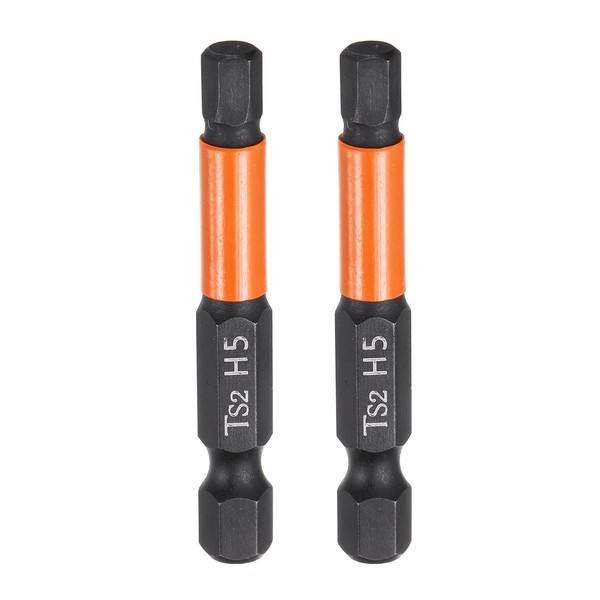 "2Stk H5 Hex Kopf Bohrer SchlüSsel 5Mm Flache Spitze 1/4\"Schaft 50Mm Lange"-image