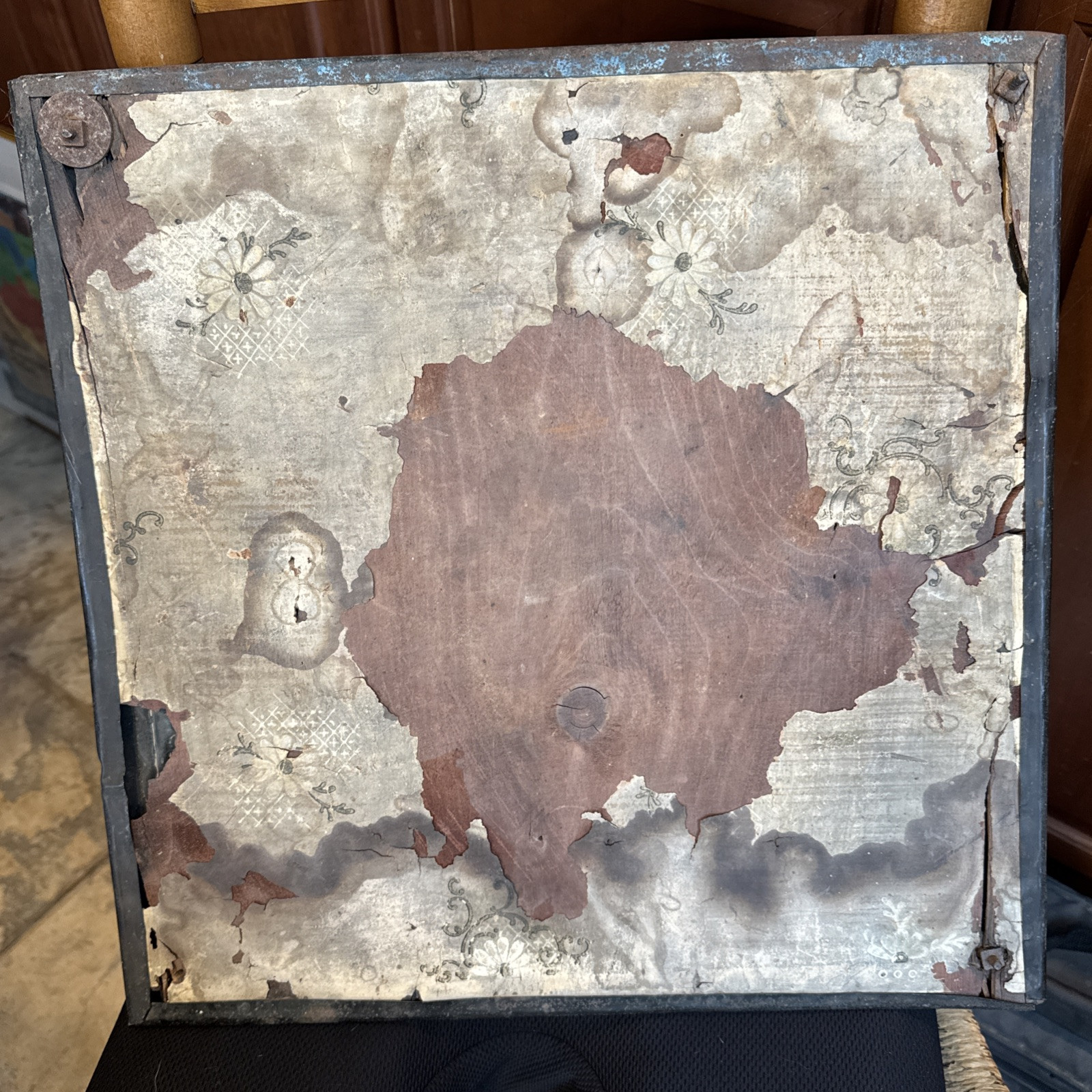 1890s Antique USS OLYMPIA Our Nations Pride Hammered Copper On Wood Mirror RARE