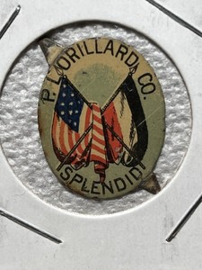 Splendid vintage tin tobacco tag