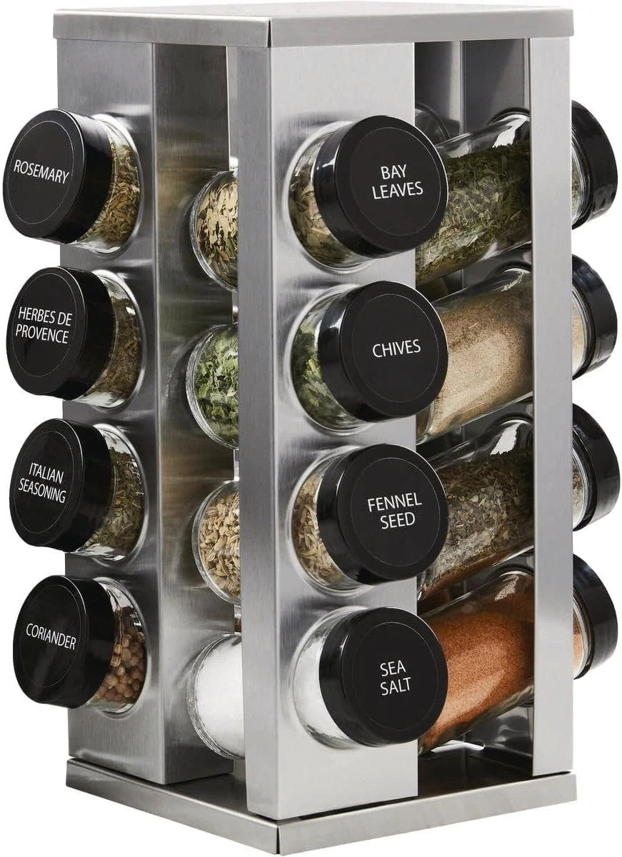 16 Jar Heritage Revolving Countertop Spice Rack Organizer W/ Spices Included