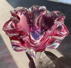 1960s Josef Hospodka,  Chribska Glassworks Ftd Cranberry Art Glass Bowl Exc 8” — photo 2