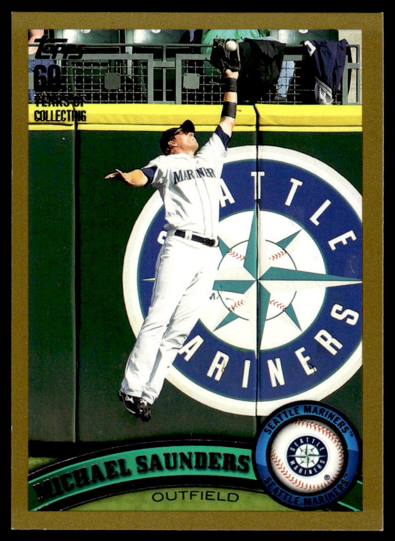2011 Topps Michael Saunders #252 Gold Parallel #'d 0865/2011 Seattle Mariners