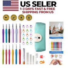 44-Piece Ergonomic Crochet Hook Set - Perfect for Arthritis Relief  Beginners