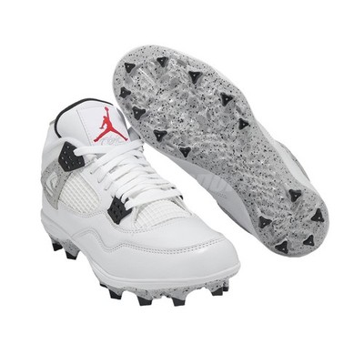 Nike Jordan 4 Retro TD White Cement Cleat Men Soccer Football AJ4