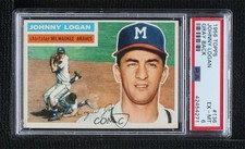 1956 Topps Johnny Logan (Gray Back) #136 PSA 6 0q4x